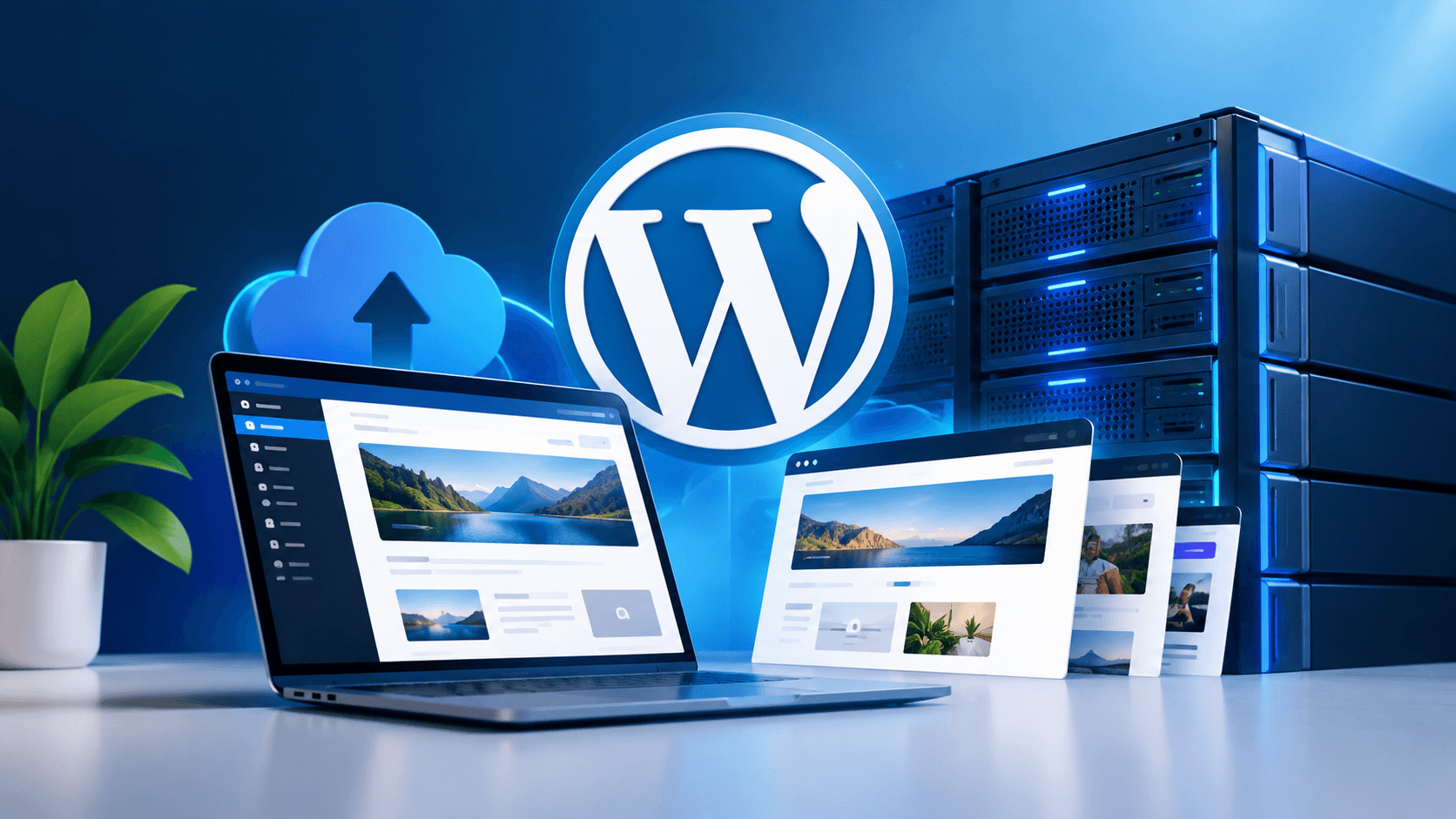 Hébergement WordPress au Gabon avec logo WordPress - SPIDERHOSTER