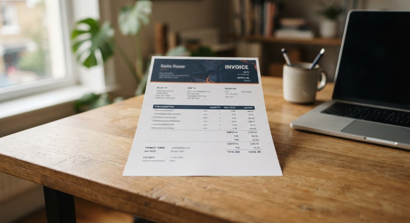 Exemple de facture professionnelle générée en ligne pour une entreprise au Gabon